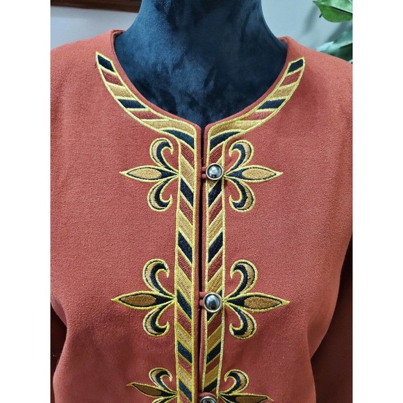 VTG Bob Mackie Solid Polyester Long Sleeve Buttons Front Jacket Blazer Size 1X - Picture 2 of 11